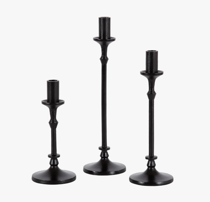 Alcott Hill Aluminum Taper Candlestick - Set of 3