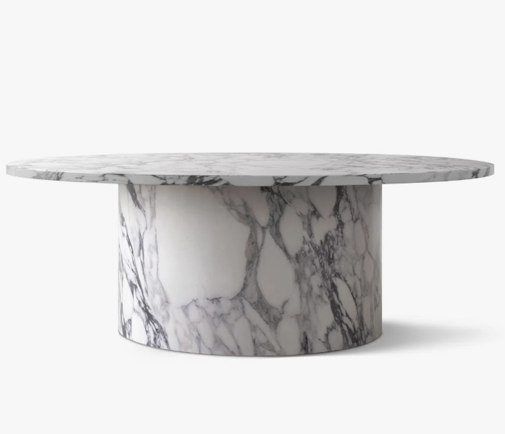 Wrought Studio Asherville 40 Faux Marble Round Pedestal Coffee Table
