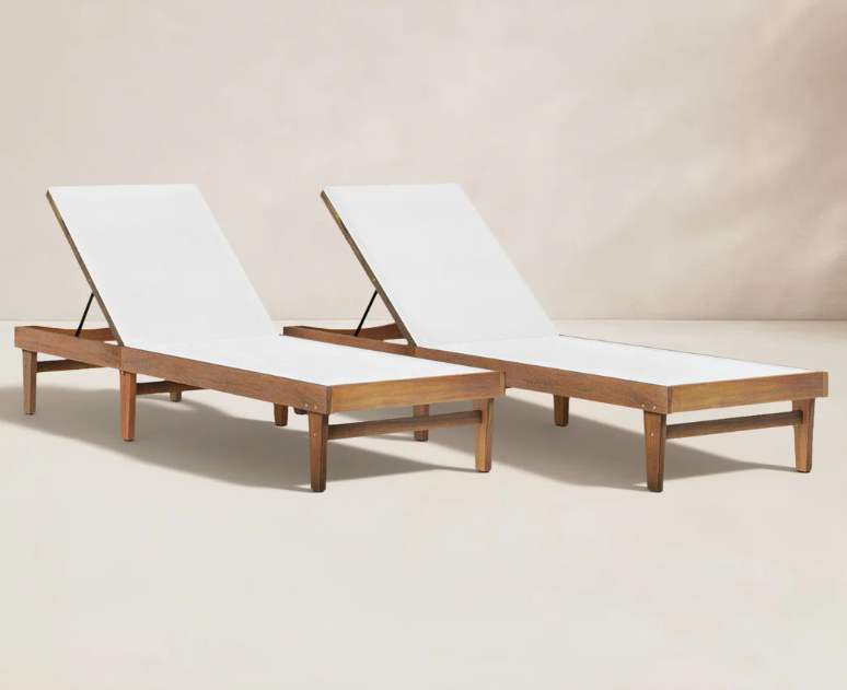 Birch Lane Scheiner 24 Outdoor Acacia Chaise Lounge