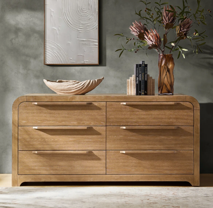 Lark Manor 62 W 6 Drawer Solid Wood Double Dresser With Hidden Drawer