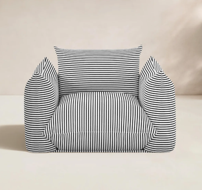 Joss Main Saint Tropez Pearl And Striped Stuffed Outdoor Armchair