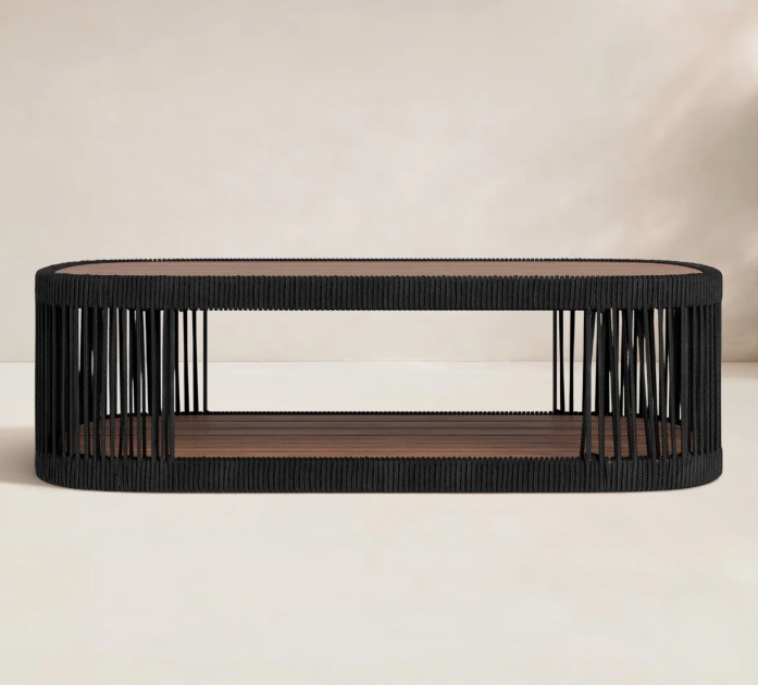 Joss Main Aniston 47 W Oval Teak Wood Outdoor Coffee Table With Shelf