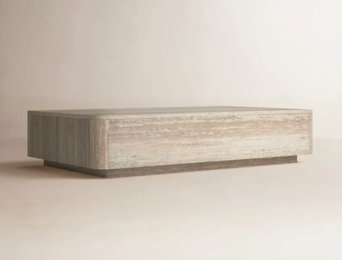 Wildon Home Totka Faux Travertine Rectangular Coffee Table