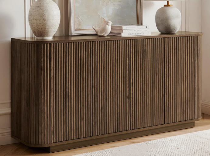 Ebern Designs 64 Modern Fluted Sideboard Buffet Cabinet Storage Credenza