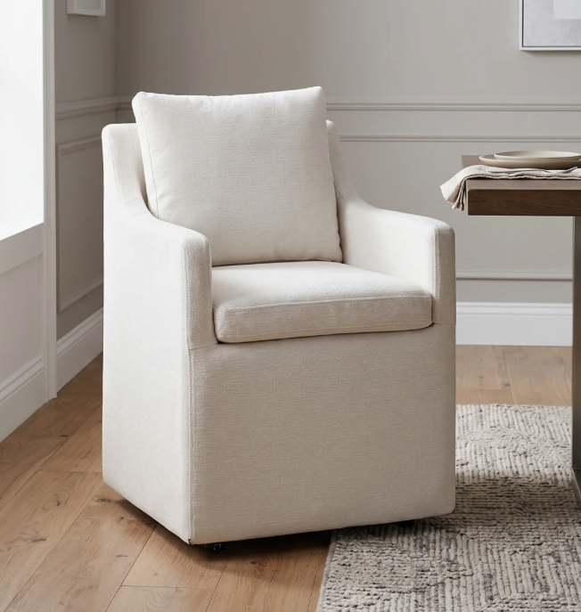 Latitude Run Hidar Upholstered Dining Armchair With Casters