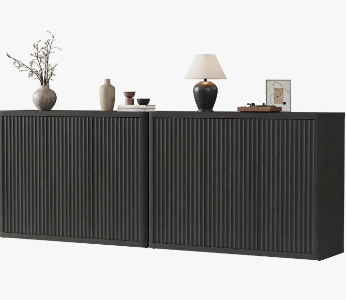Latitude Run Cesiro 4665 W Sideboard With 3 Fluted Doors And Adjustable Shelves