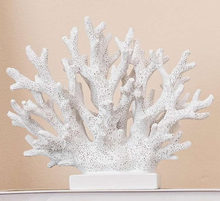 Breakwater Bay Resin Coral Statue Nautical Coastal Decoration For Home Bedroom Bathroom Or Living Room