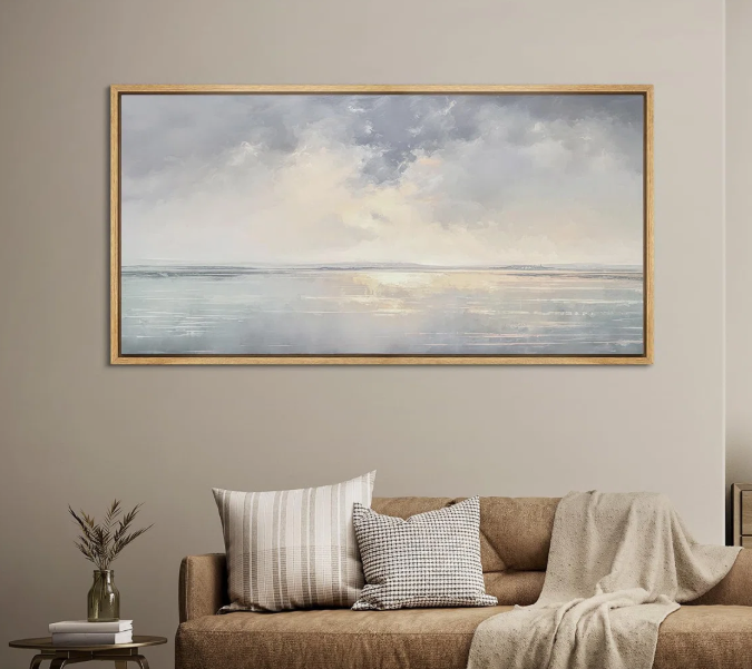 Idea4wall Coastal Beach Tranquil Shores Serene Coastal Landscape Framed On Canvas Print