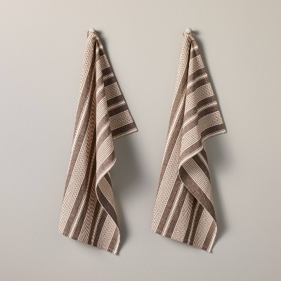 Set of 2 Kitchen Towel Toffee Striped - Hearth & Hand™ with Magnolia