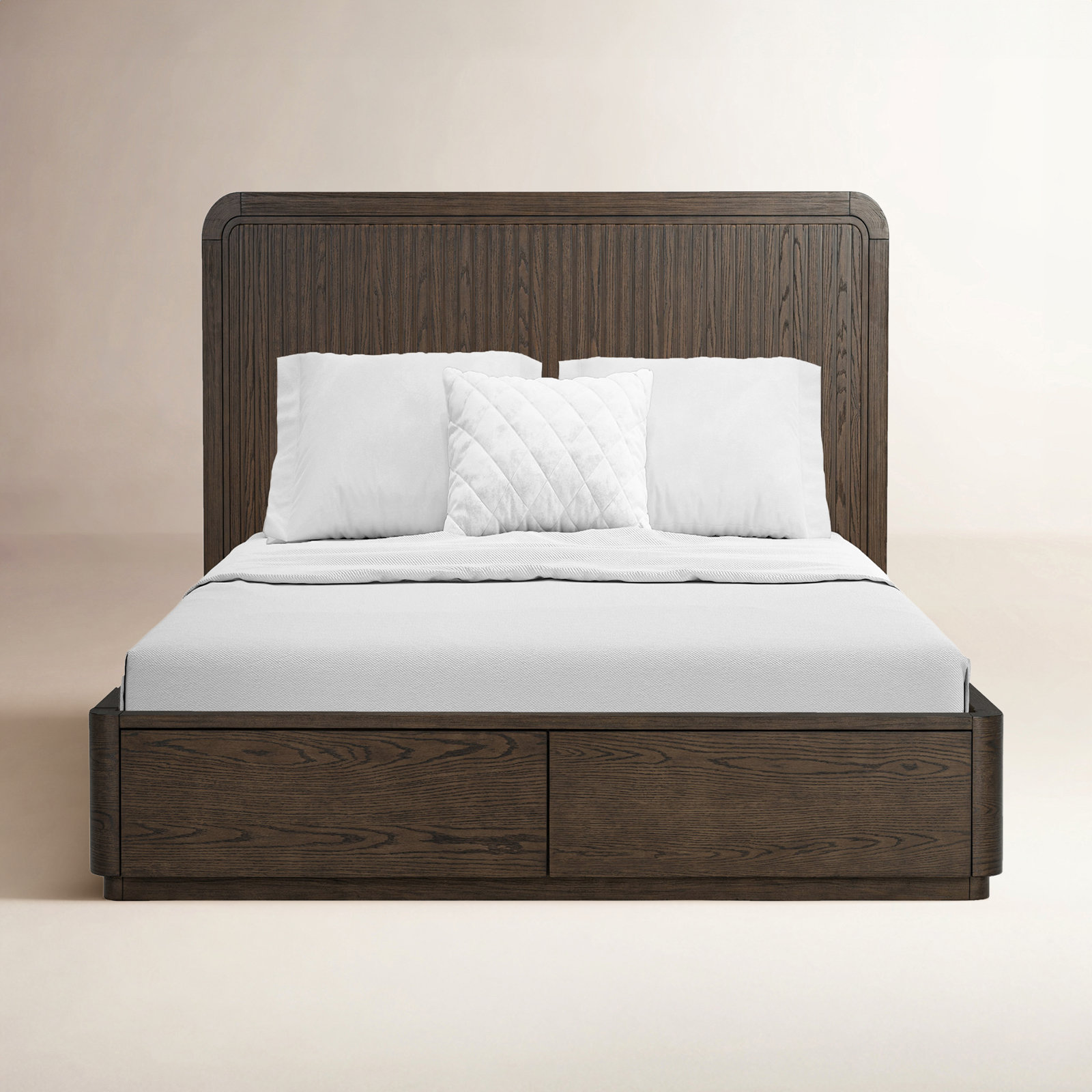 Joss & Main Greer Storage Oak Bed | Joss & Main