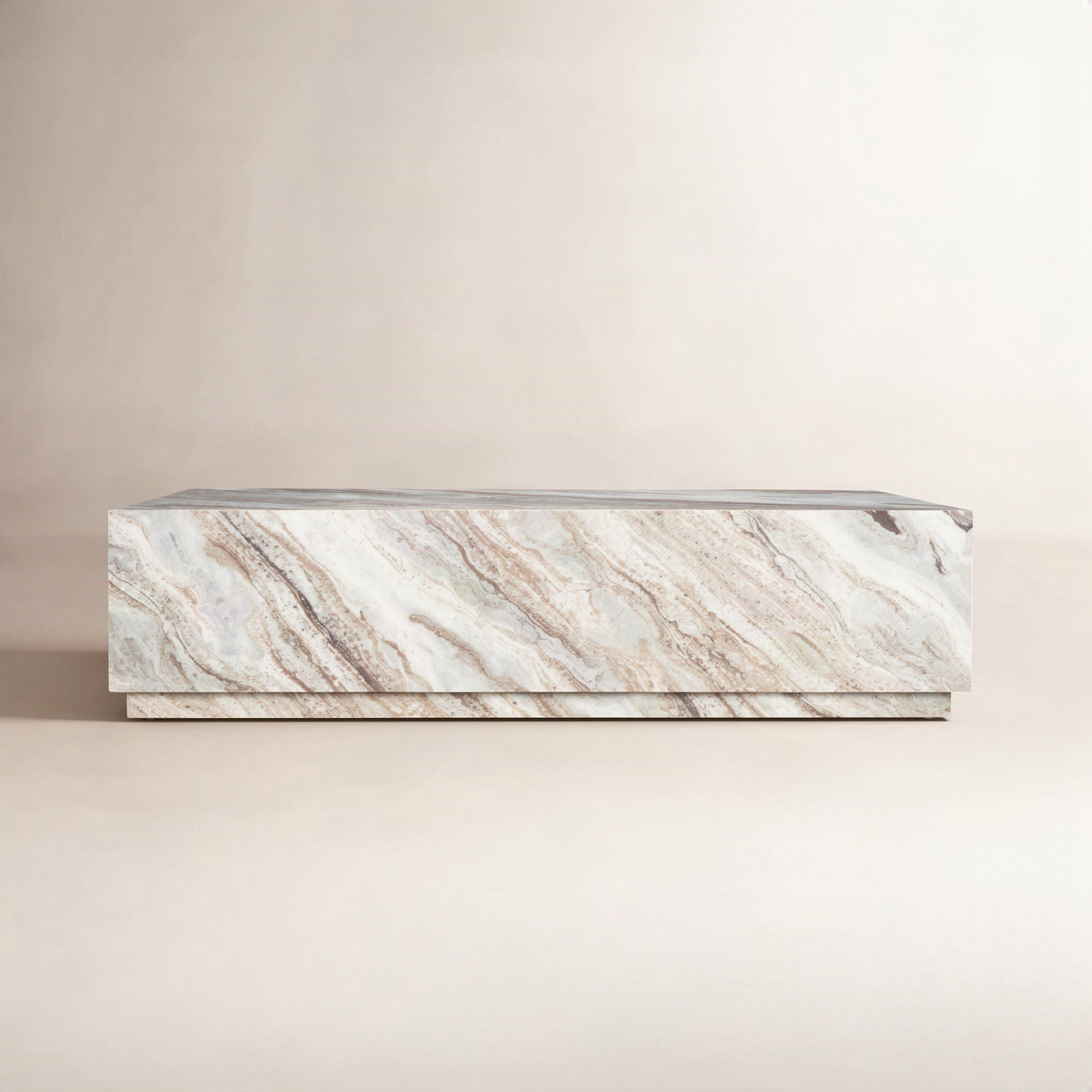 Joss & Main Matteo Solid Pink Marble Rectangular Coffee Table | Joss & Main