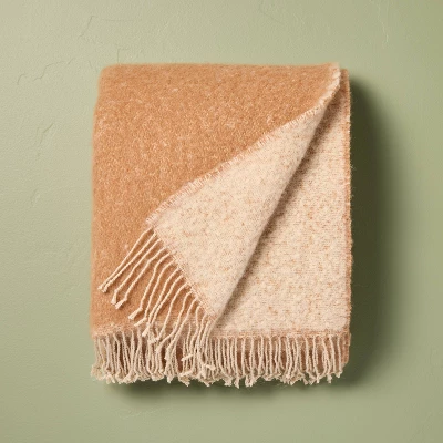 Mohair Reversible Throw Blanket Tan - Hearth & Hand™ with Magnolia
