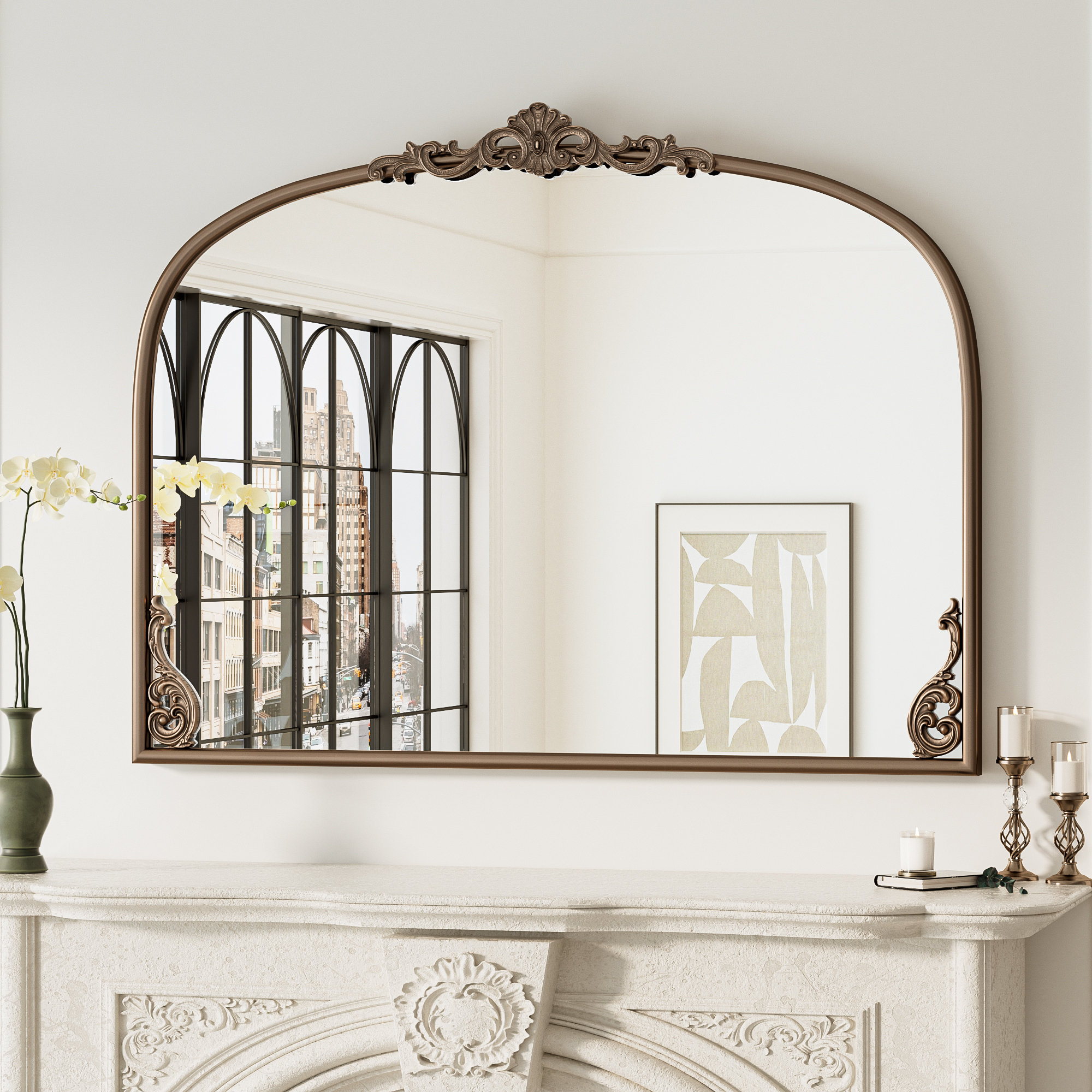 Fleur De Lis Living Kalie Arched Baroque Wall Mirror & Reviews | Wayfair