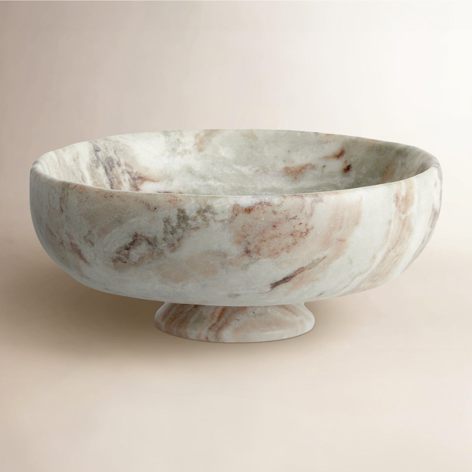 Orren Ellis Brunello Brown and White Marble Decorative Footed Bowl & Reviews | Wayfair