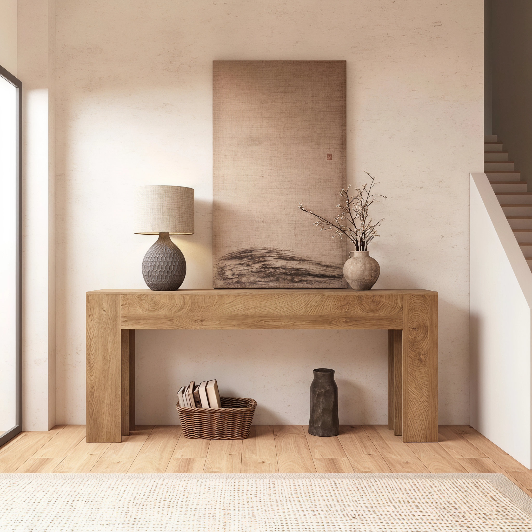 17 Stories 78.74'' Wood Long Console Table for Entryway | Wayfair