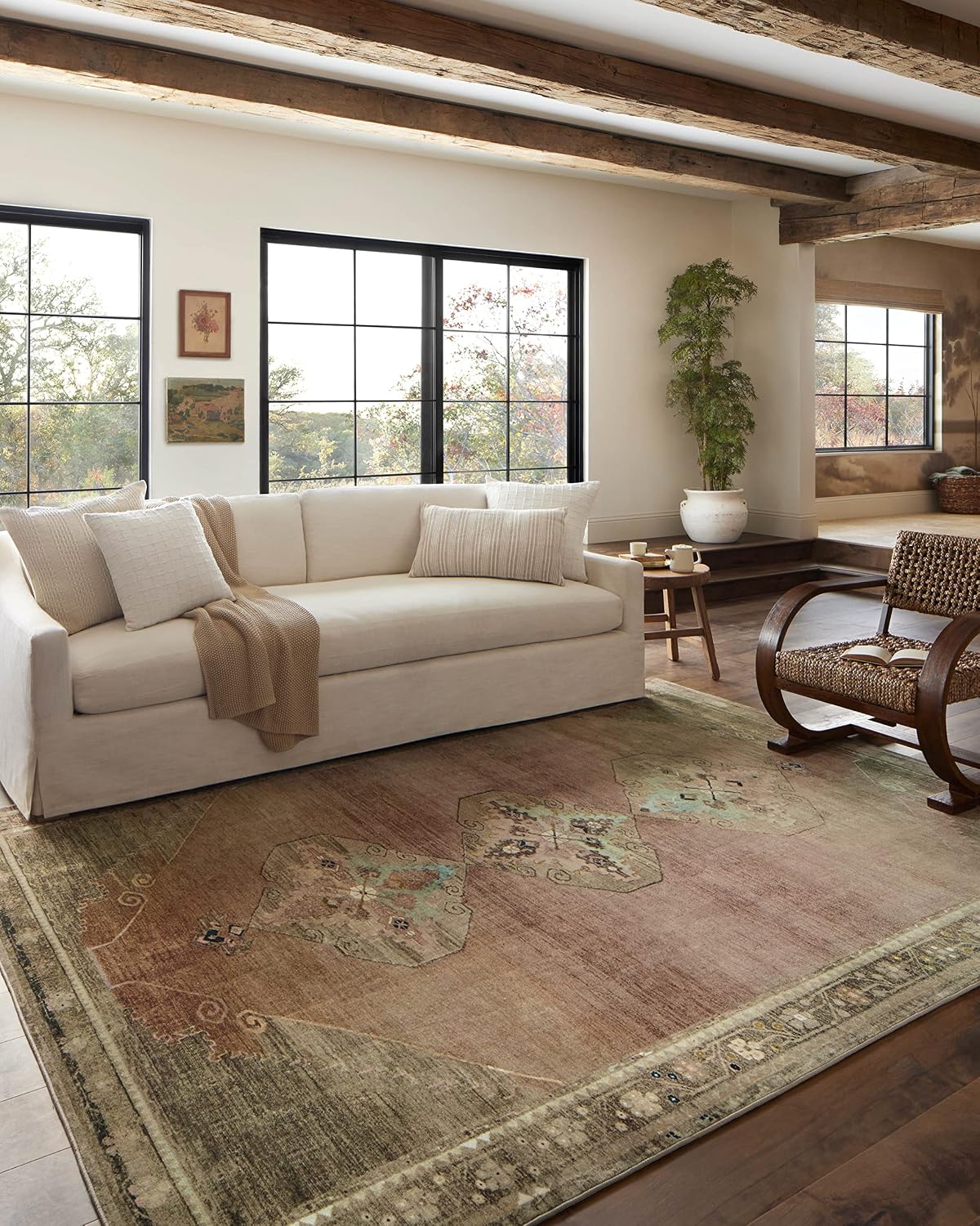 Amazon.com: Loloi Magnolia Home Sinclair Clay/Tobacco 3'-6" x 5'-6" Accent Rug | Magnolia Home by Joanna Gaines SIN-06 Machine Washable Printed Approx. 4x5 Pink Entryway Kitchen, Classic, Global, Accent Rug : Home & Kitchen