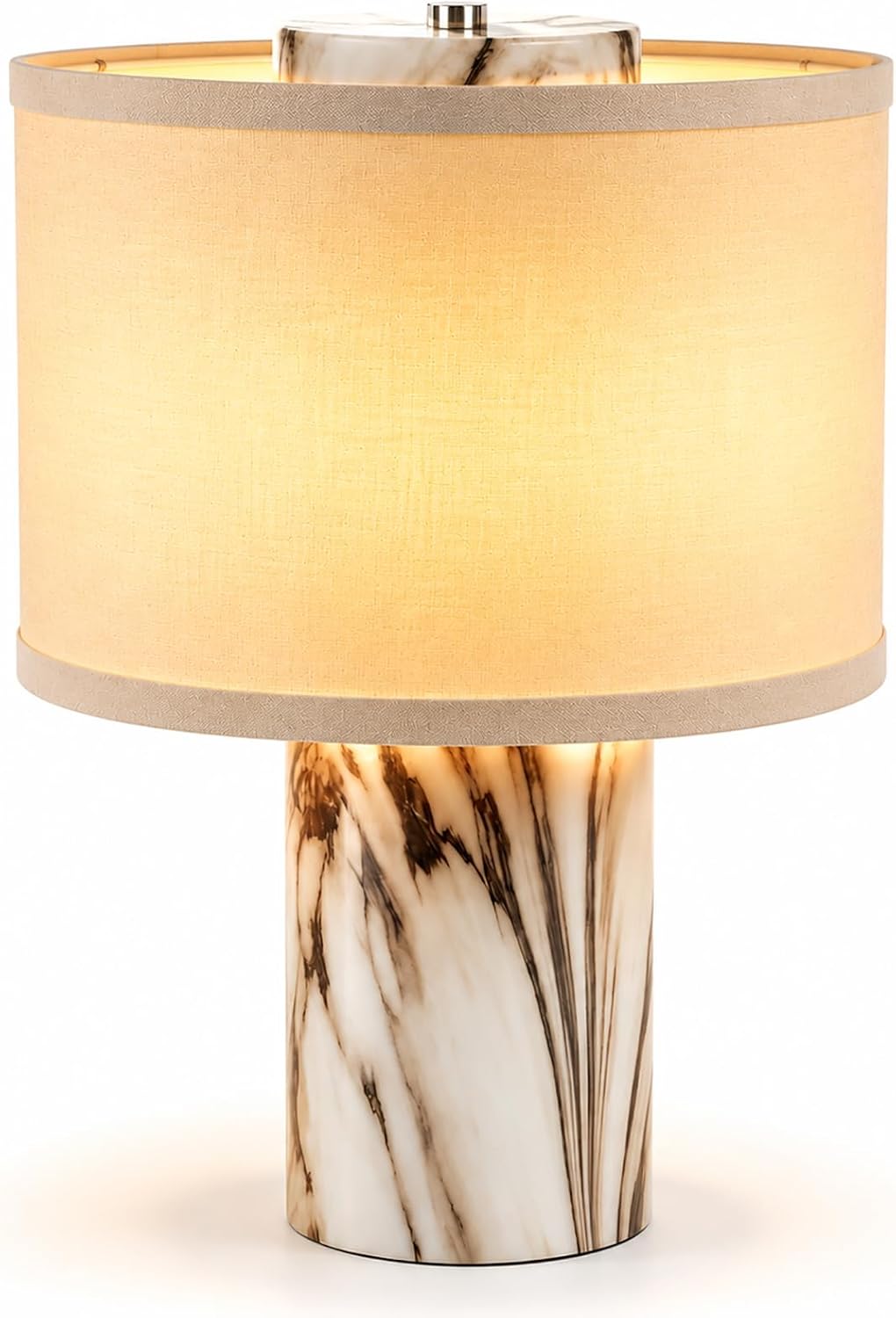 LEDIKON Touch Table Lamp with Faux Marble Finish | 3-Way Dimmable Bedside Nightstand Lamp for Bedroom, Living Room, Office, LED Bulb Included - Amazon.com