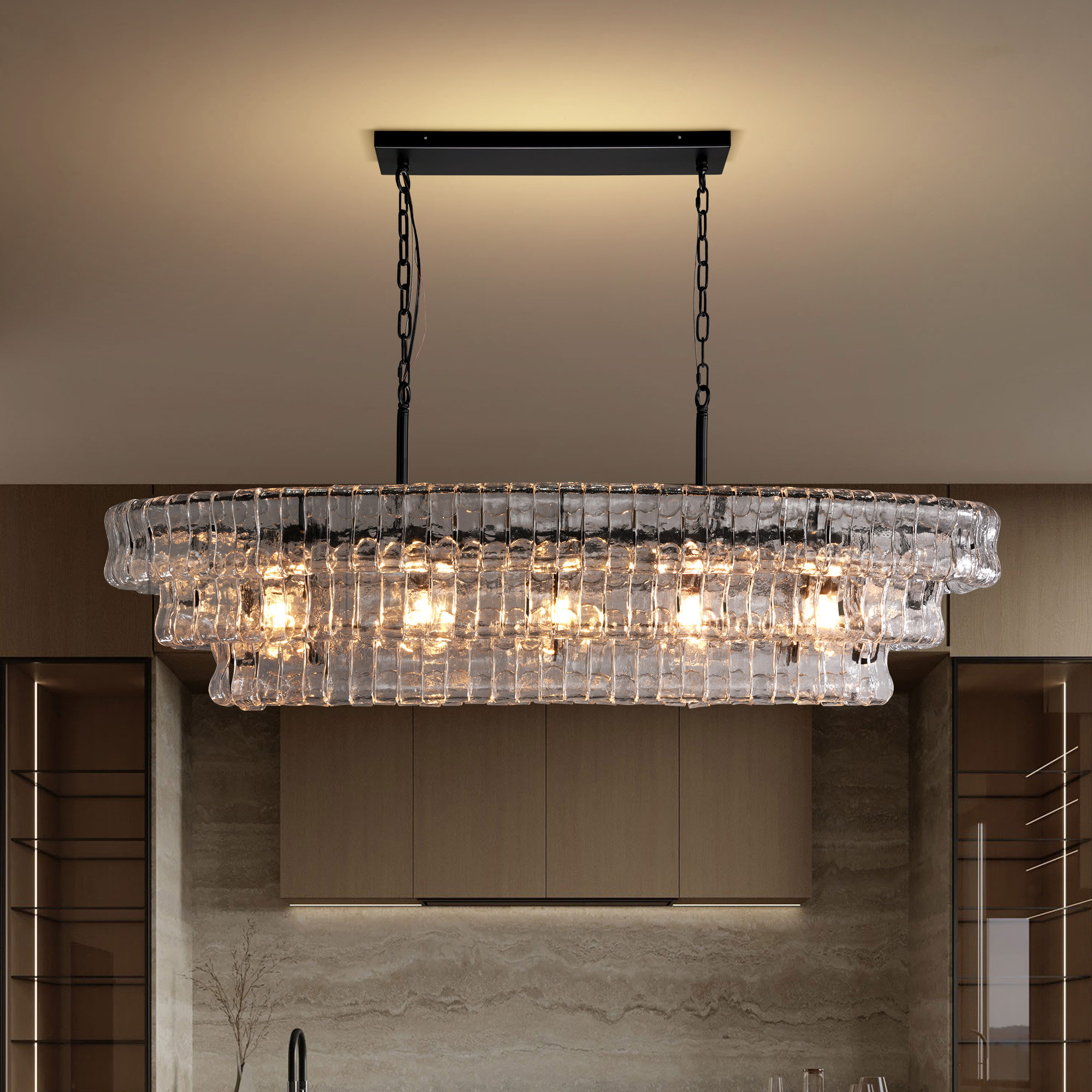 Rosdorf Park Kancler 5-Lights Large Tiered Chandelier with Glass Shade & Reviews | Wayfair