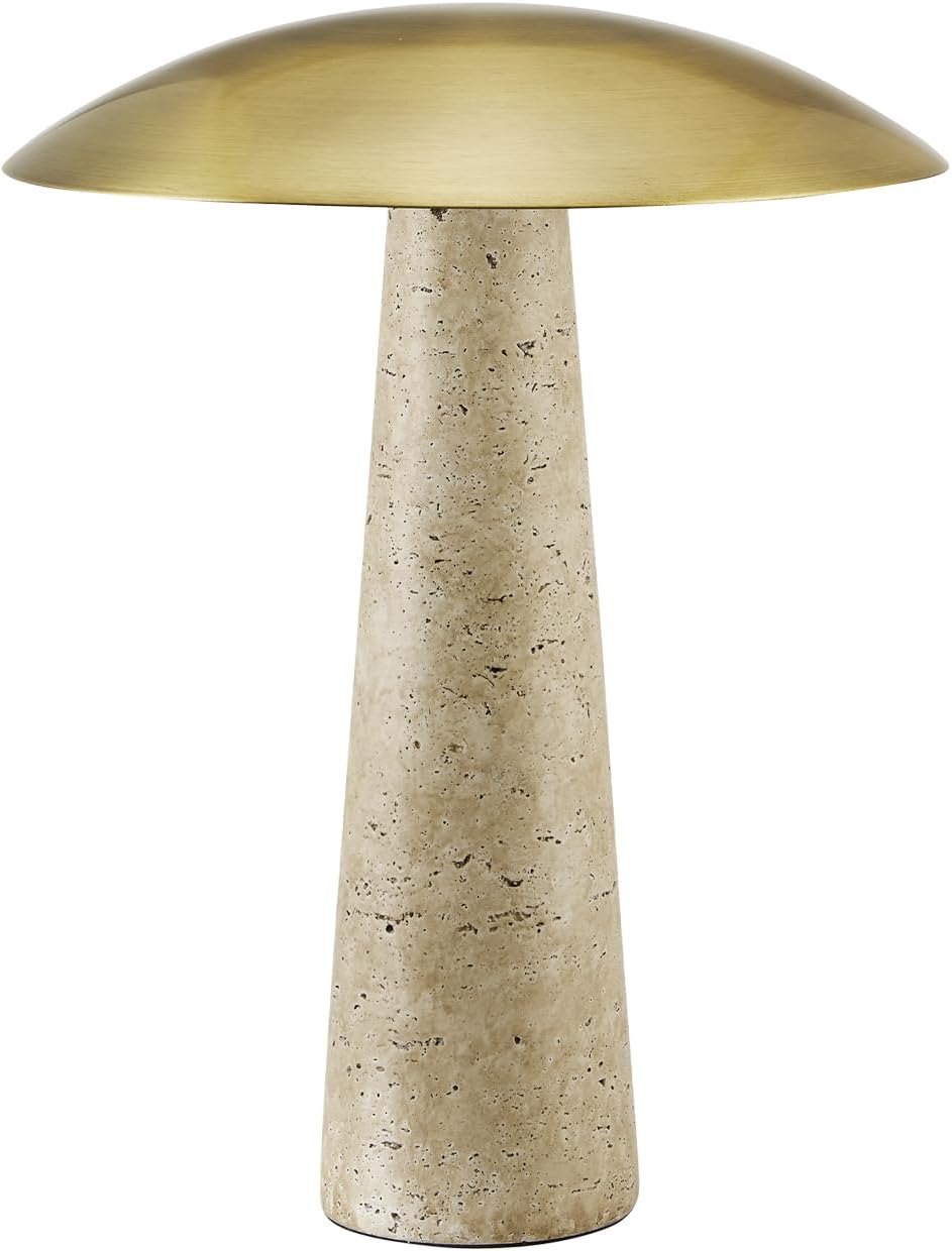 Monarch Specialties AM 9401 Lighting, 15" H, Led, Table Lamp, Beige Resin, Gold Metal, Contemporary - Amazon.com