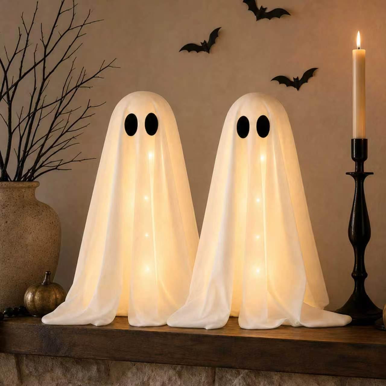 Amazon.com: Halloween Decorations -2 Packs Spooky Light Up Ghosts with Lights | Scary Ghost for Halloween Decor Indoor Party Home Table Room Kitchen and Fireplace Decor : Patio, Lawn & Garden