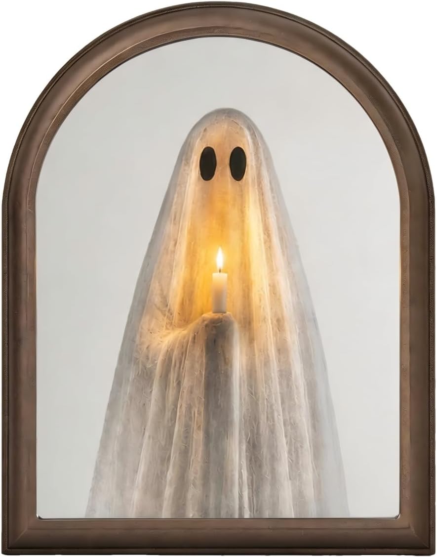 Amazon.com: Light Up Ghost Mirror,Ghost Holding Candle Lighted Halloween Decorations | Spooky Lighted Haunted Mirror Ornament for Wall,Mantel,Table,Home Office,Party Indoor Decor : Tools & Home Improvement
