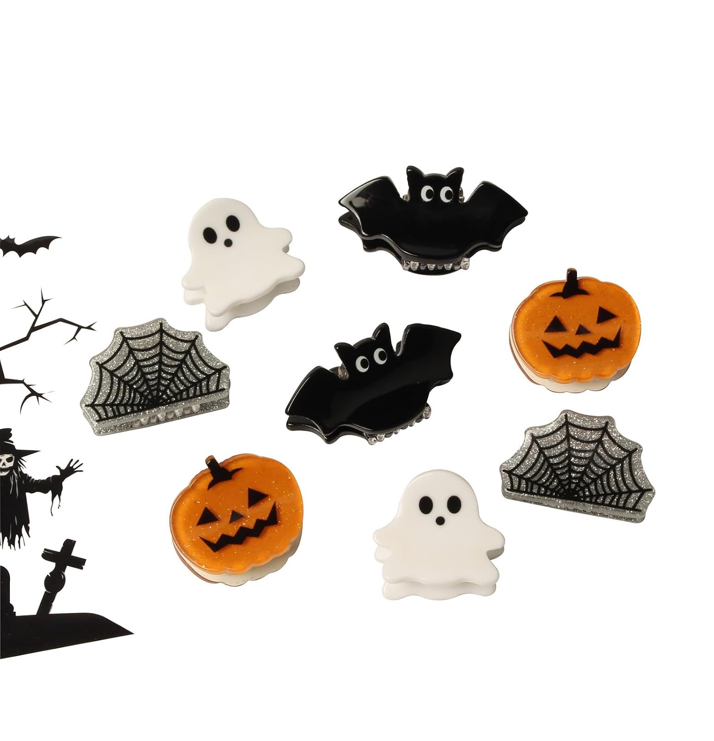 Amazon.com: Mini Halloween Hair Claw Clips for Girls Cute Halloween Hair Accessories | Pumpkin, Ghost, Bat, Spider Web,Fun Small Halloween Hair Clips,Decorative Hair Clips for Styling,for Women,Spooky Hair Claw : Beauty & Personal Care