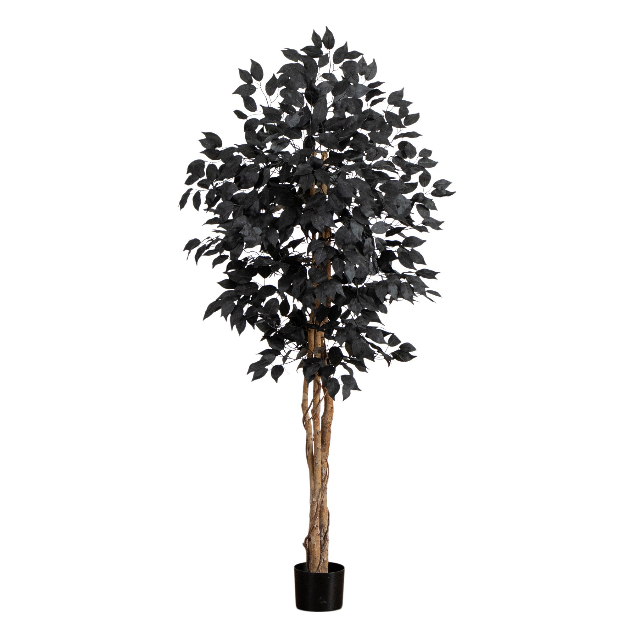 AllModern Artificial Halloween Black Ficus Tree With Natural Trunk | Wayfair
