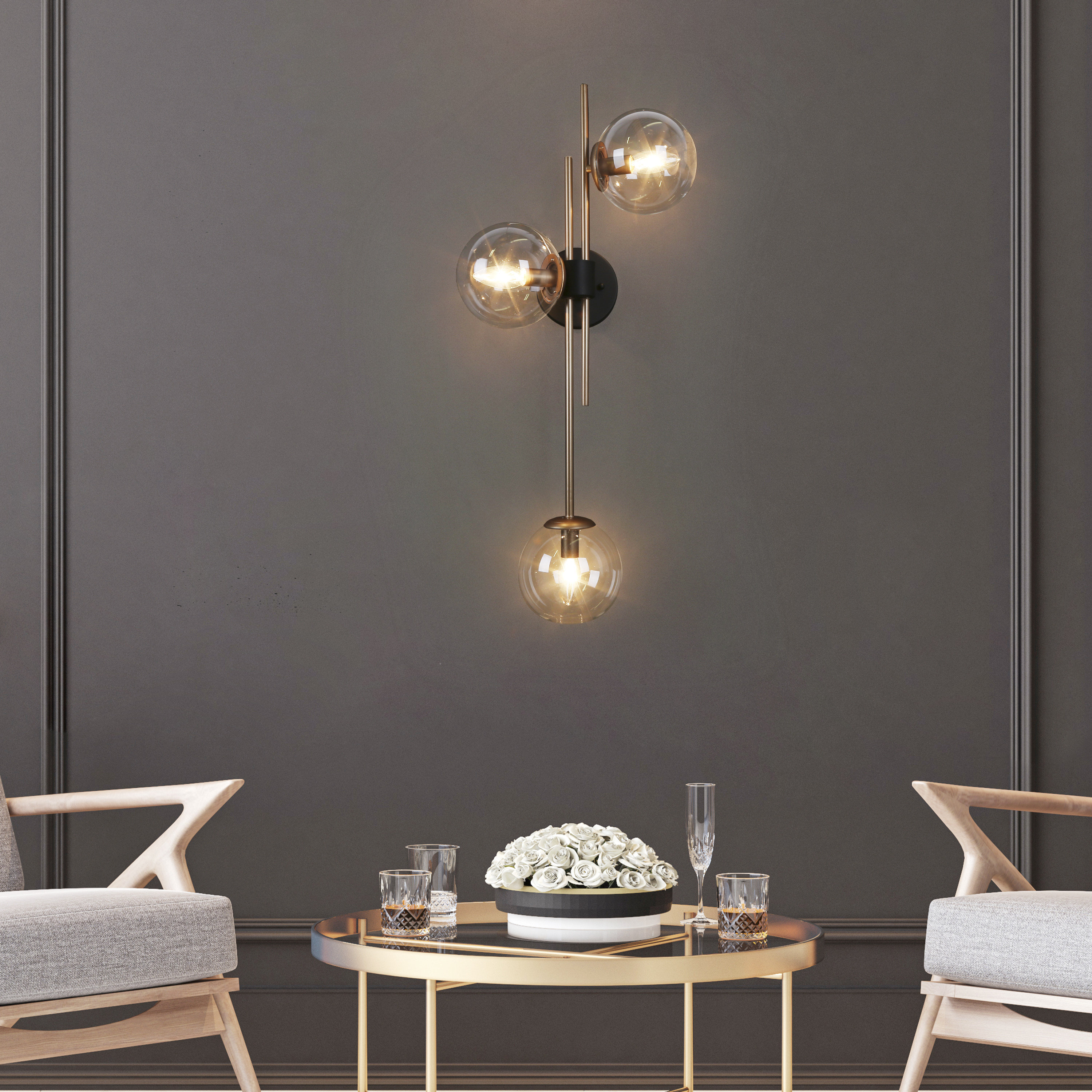 Beachcrest Home™ Beesley 3-Light Dimmable Armed Sconce & Reviews | Wayfair