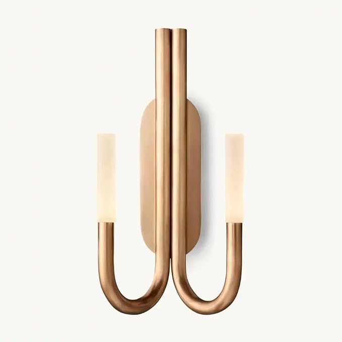 Wall Lights, Double Sconce Solid Brass LED Wall Lamps with Glass Shade Home Decoration Bathroom Lighting Bedroom Lustre(Brass Finish): Amazon.com: Tools & Home Improvement
