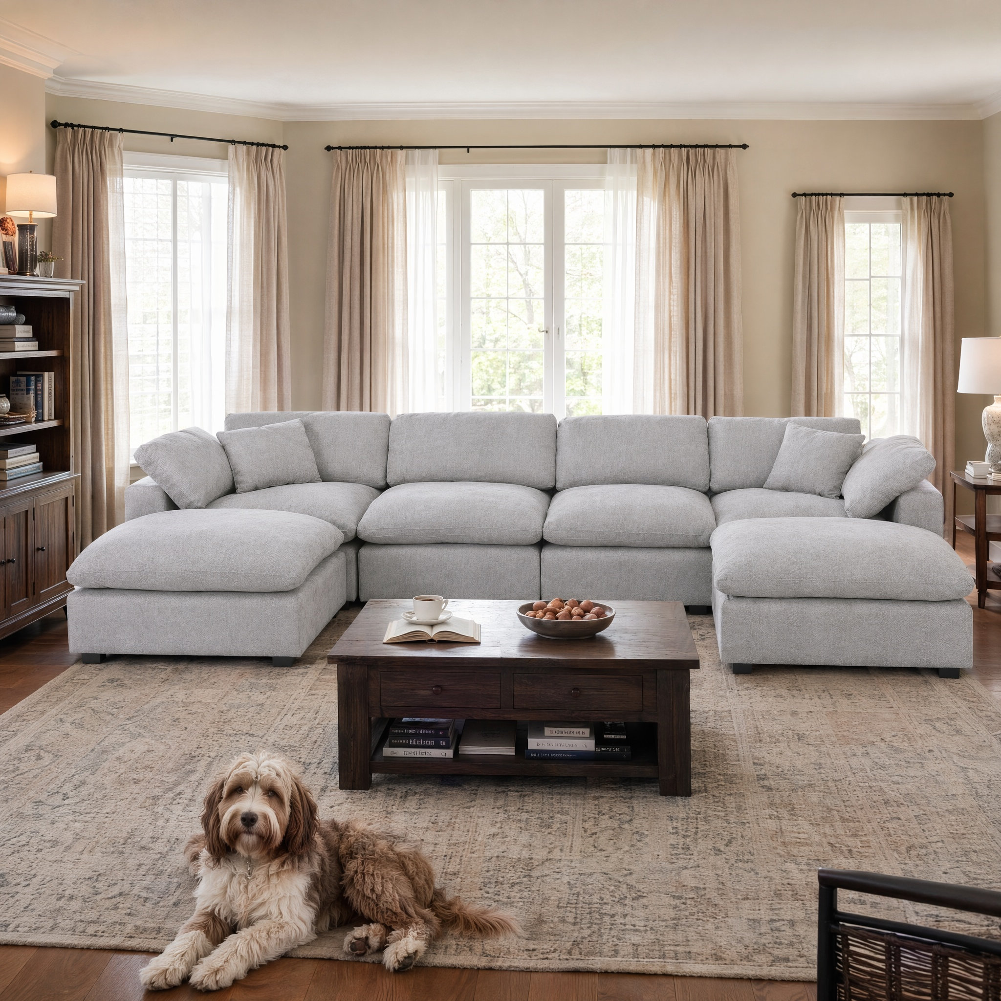 Latitude Run® Wilroy 6-Piece Reversible U-Shaped Sectional