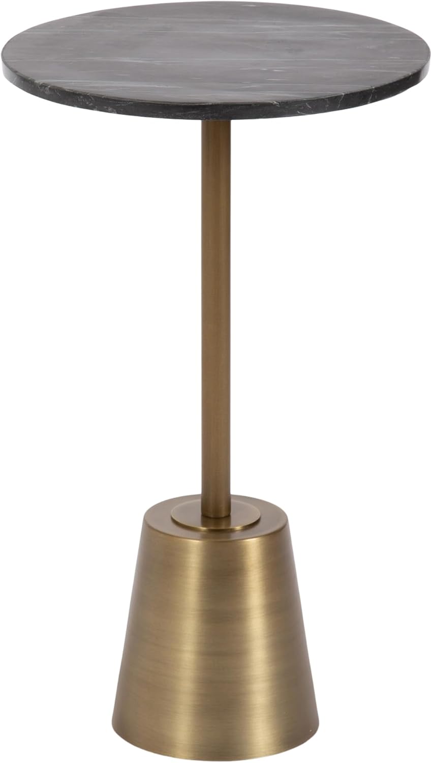 Amazon.com: Kate and Laurel Tira Round Marble Side Table, 14 x 14 x 24, Black Marble and Antique Brass, Decorative Pedestal End Table for Use as a Bedroom Nightstand or Living Room Plant Stand Table : Home & Kitchen