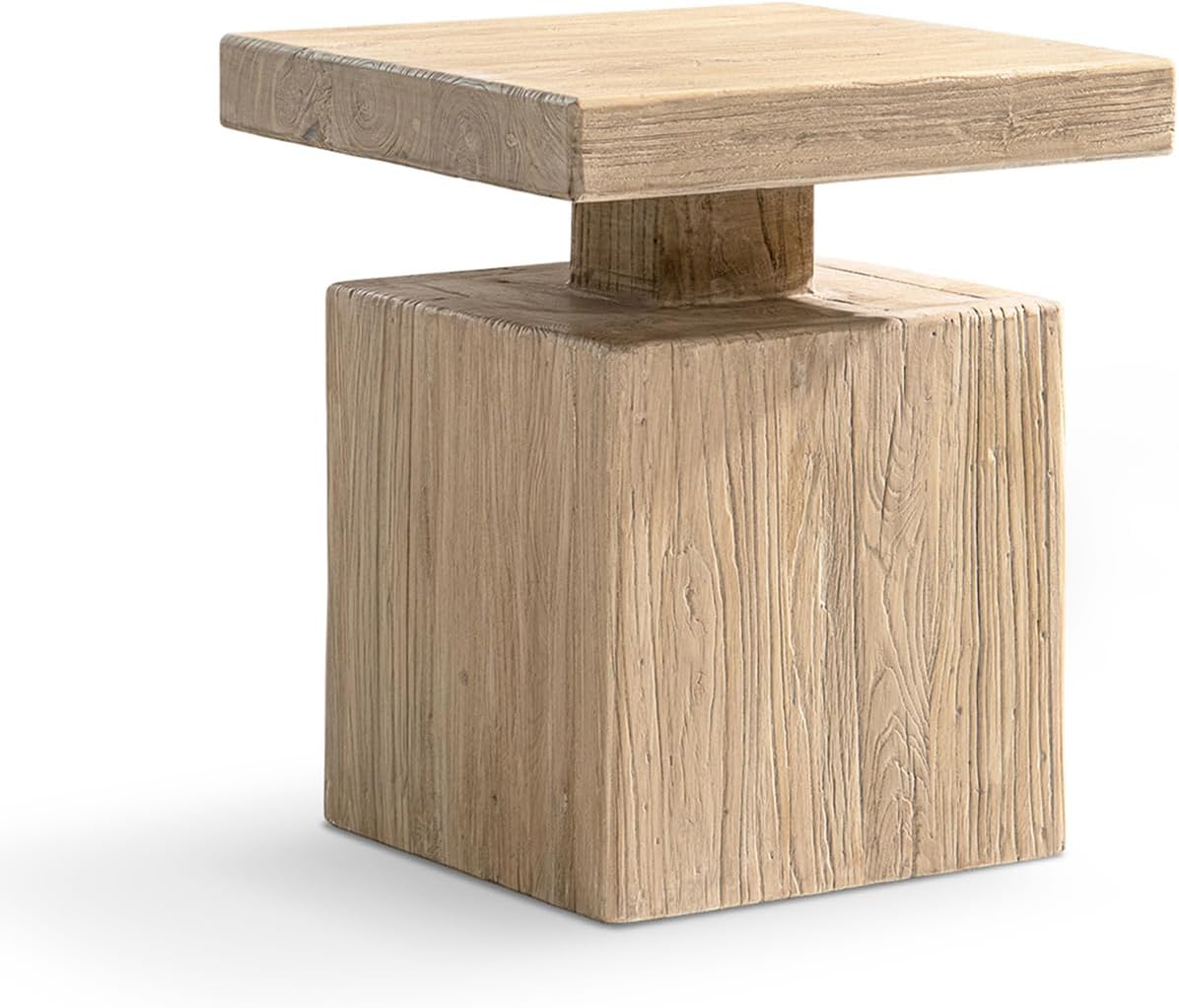 Amazon.com: Jennifer Taylor Home Calder 18" Solid Square Reclaimed Elm Block Plinth Side Table, Heritage Light Natural Brown Reclaimed Elm : Home & Kitchen