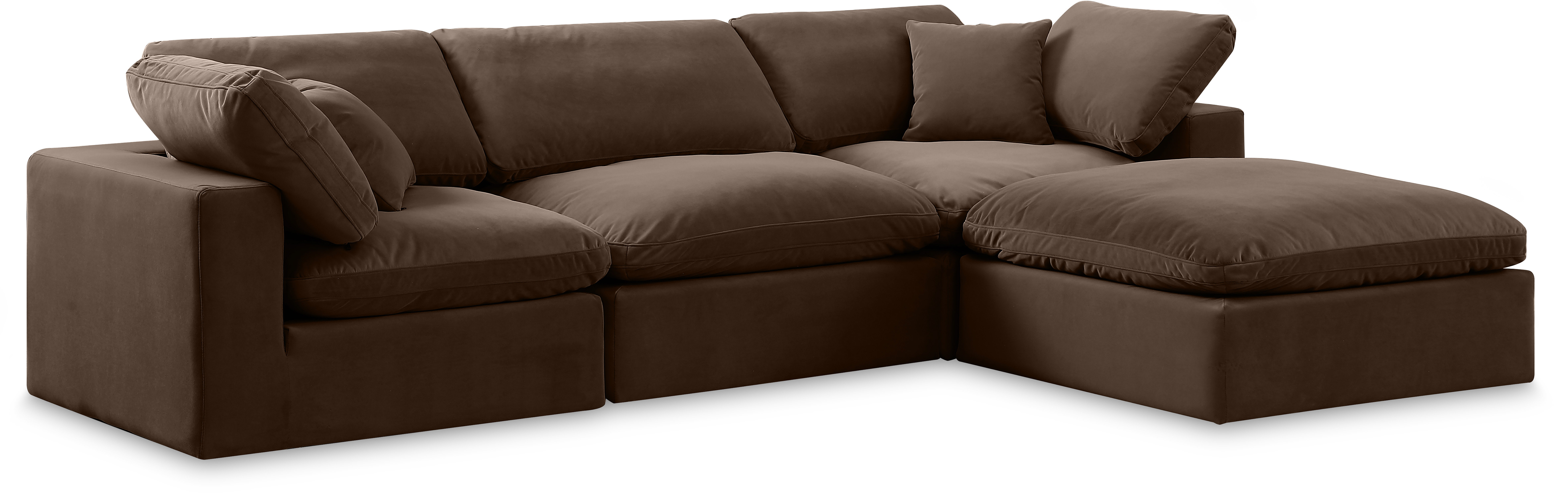 Wrought Studio™ Kirstey 120" Wide Velvet Reversible Modular Corner Sectional with Ottoman | Wayfair