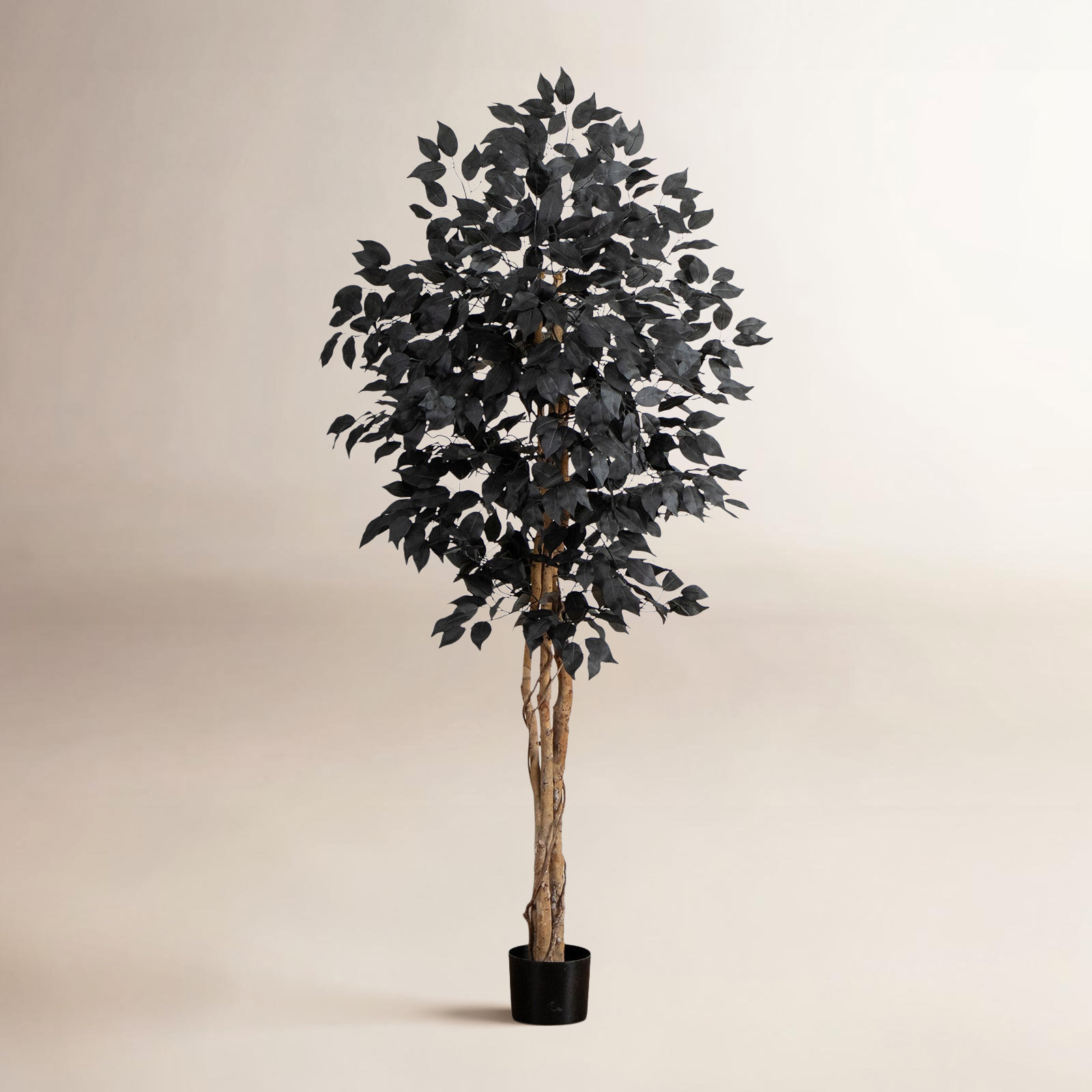 AllModern Artificial Halloween Black Ficus Tree With Natural Trunk | Wayfair